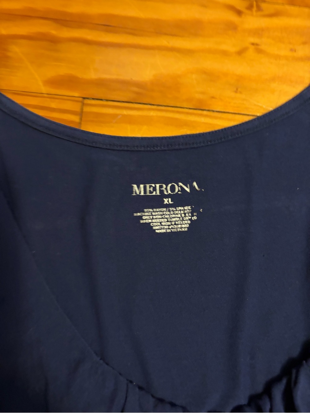 Merona Navy Sleeveless Ruffle-Front Tank - Picture 2 of 2